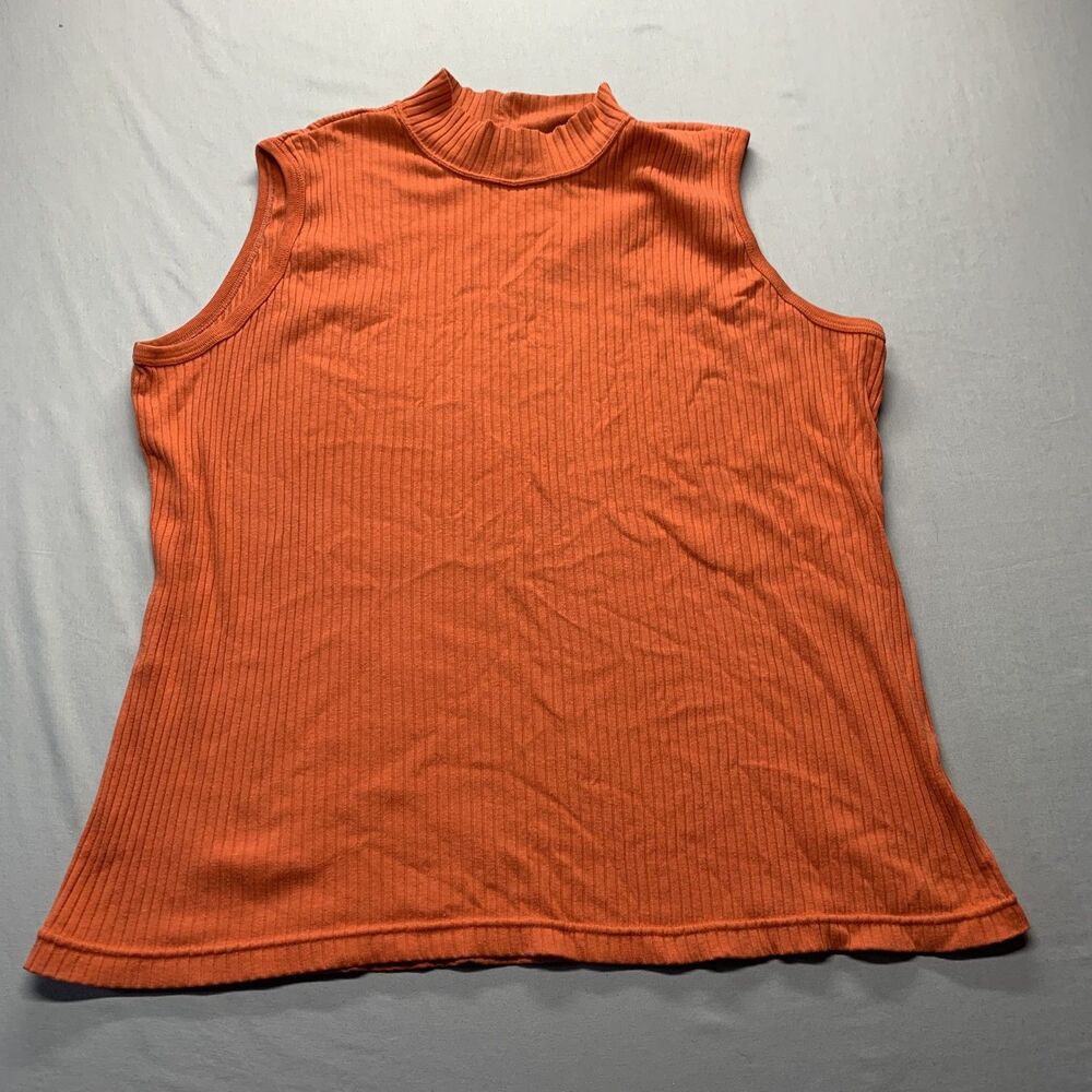 Extra Touch Women’s Top 3X Orange  Sleeveless Plus Size Blouse